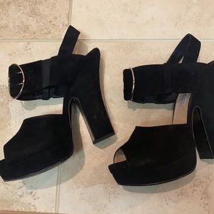 Prada platform suede sandals